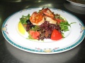 Salad with shrimps and arugula